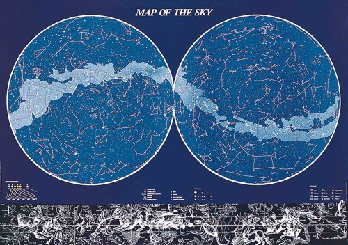 Educational - Bildung Himmel - Map of The Sky Bildungsposter Plakat Druck - Version in Englisch - Grösse 98x68 cm