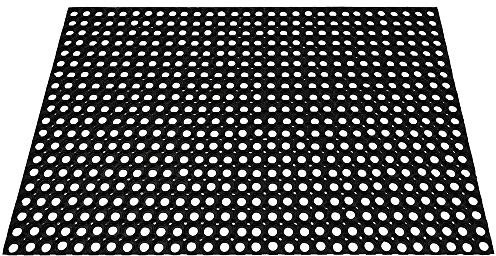 ID Mat Caillebotis Caoutchouc, 100%, Noir, 150 x 100 x 2,3 cm