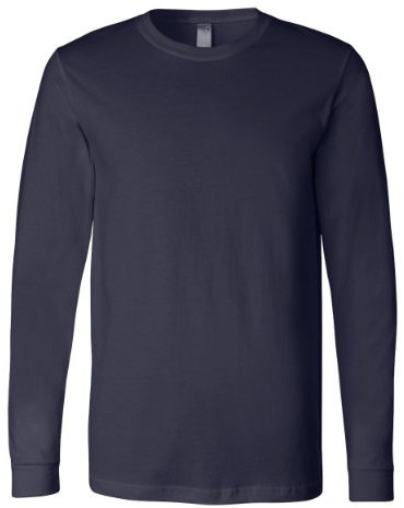 Bella + Canvas Men's Jersey Long-Sleeve T-Shirt (3501) NAVY - Blue -