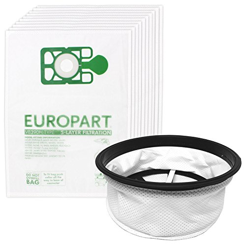 SPARES2GO Microfibre Dust Bags + Cloth Filter for Numatic Henry Hetty James Vacuum Cleaners (Pack of 10 + Filter)