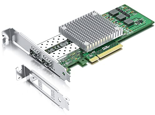 10Gtek 10Gb PCI-E NIC Netzwerkkarte, mit Broadcom BCM57810S Chipset, Dual SFP+ Port, PCI Express Ethernet LAN Adapter Support Windows Server/Windows/Linux/VMware