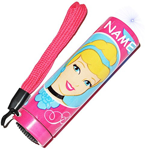 alles-meine.de GmbH stabile Metall - Mini - Taschenlampe LED - Princess - incl. Name - für Kinder & Erwachsene - Lampe/Projektor - 5 Fach LEDlicht - Licht Auto Kindertasche..