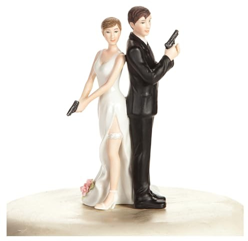 Super Sexy Spy Wedding Bride and Groom Cake Topper Figurine by Wedding Collectibles
