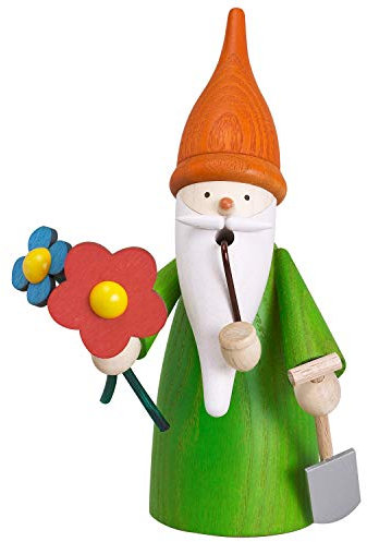 Seiffener Volkskunst | Räuchermännchen Erzgebirge Wichtel | 16 cm | erzgebirgische Holzkunst Weihnachten | 12314 | Gartenwichtel