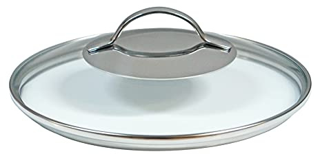 Kelomat, 1947-317, Glasdeckel Torrano, Glasgeschirrdeckel, Durchmesser 24 cm, Edelstahl und Glas, Topfdeckel