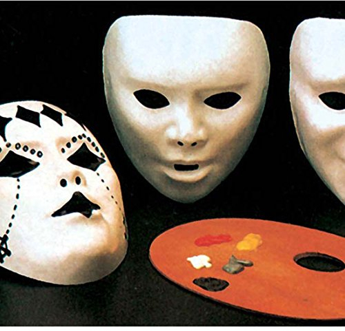 NET TOYS Plastik Halbmaske zum selbst anmalen Karneval Fasching Halb Maske Opernmaske Kreativmaske
