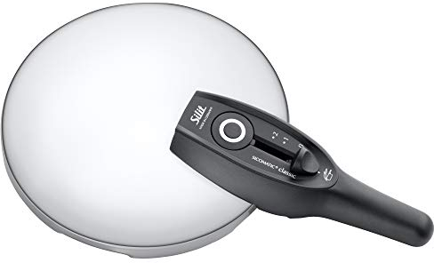 Silit Sicomatic Classic Ersatzdeckel für Schnellkochtopf 3l 4,5l, 6,5l 8,5l, Dampftopf 22 cm, Kunststoffgriff, 2 Kochstufen