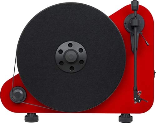 Pro-Ject VT-E R, Vertikaler Plug&Play Plattenspieler, Rechtshänder (Rot)