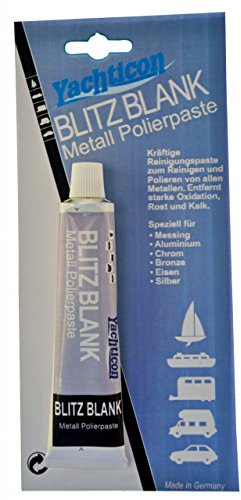 YACHTICON Metall Polierpaste Blitz Blank 58 g - Hochglanzpolitur für Chrom, Edelstahl, Messing und Aluminium