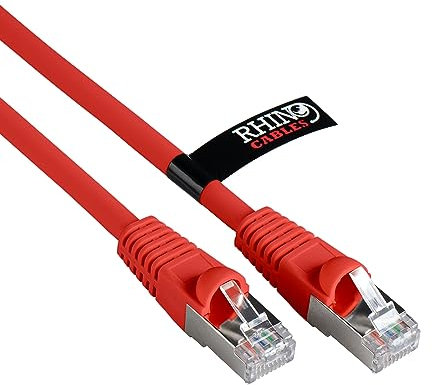 rhinocables CAT 6a Ethernet Cable | 10Gbps S/FT High-Speed & Large Bandwidth Data Transfer | Reliable LAN Network RJ45 Cable | Wi-Fi Broadband Cable for Seamless Gaming & Streaming (3m, Red)