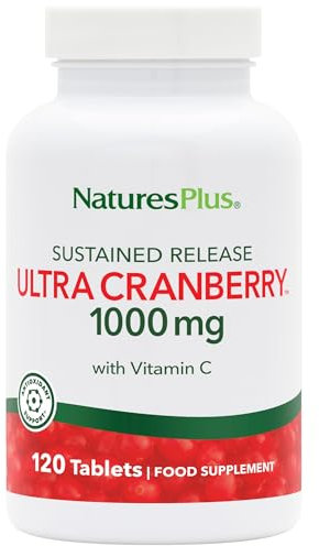 NaturesPlus Ultra Cranberry 1000mg - Natural Cranberry Extract, Herbs and Vitamin C Supplement - Gluten Free, Vegetarian - 120 Tablets- 60 Servings
