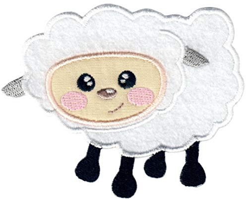 PatchMommy Schaf Patch Aufnäher Applikation zum Aufbügeln Bügelbild - für Kleidung Jeans Jacken Kinder Baby