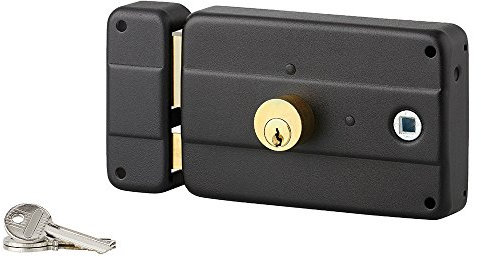 Serrurerie de Picardie 00800126 Serrure en applique horizontale emboutie DC à fouillot 140 x 90 mm gauche 3 clés