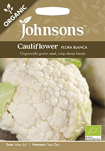 Johnsons Seeds - Pictorial Pack - Vegetable - Cauliflower Flora Blanca (Organic) - 50 Seeds