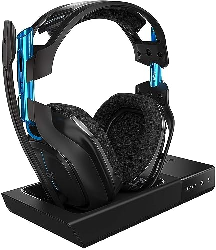 ASTRO Gaming A50 Cuffia con microfono wireless + base di ricarica di terza generazione con audio Dolby Surround 7.1 - Compatibile con PlayStation 4, PC, Mac - Nero/Blu