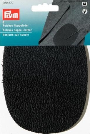 Patches Nappaleder (zum Aufnähen), Farbe:schwarz