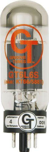 Groove Tubes Röhren 6L6-S, gematchtes Quartett für Gitarrenverstärker, Messing, E-Dur