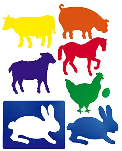 HenBea - 716 - Pochoirs - Animaux de la Ferme - 6 Pièces