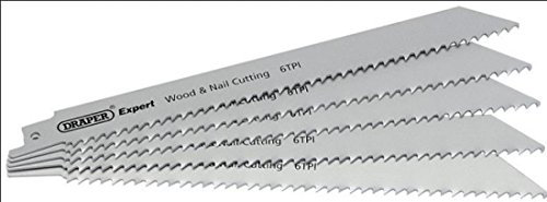 Draper Expert Bi-Metall Stichsägeblätter 6Tpi für Holz und Nägel 5er Pack