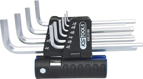 KS Tools 920.2150 3 in 1 Innen6kant-Winkelstiftschlüssel-Satz,10-tlg. lang, Zoll