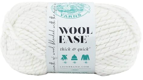 Lion Brand Yarn Wool-Ease Thick & Quick, Super Bulky Wool Blend Yarn for Knitting, Crochet, and Crafts, Celebration, 1 Pack