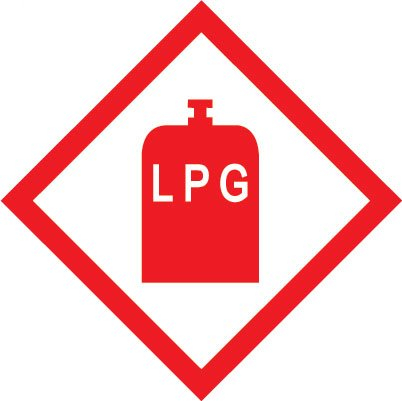 Signs247 Indigo 2 Stück LPG Gas Aufkleber für Auto, Wohnwagen, Wohnmobil, Rot, 100 mm x 100 mm