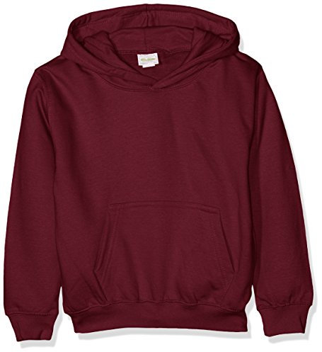 AWDis Boy's Kids Hoodie, Red (Burgundy), Large