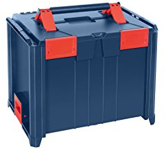 hünersdorff BoxOnBox L Werkzeugkoffer: stabile Werkzeugbox (ASB), Volumen: 37 L, Farbe: Dunkelblau/Rot