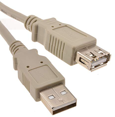kenable USB 2.0 Extension Cable High Speed Shielded A Male to A Female Lead Beige 2m