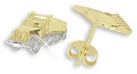 Ohrstecker per Stück echt 14 Karat Gold 585 mit LKW (Art 602007/811069)
