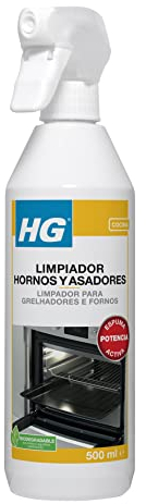 HG Spray Limpiador para Hornos, Asadores y Barbacoas, Elimina Restos de Comida Quemada y Grasa Incrustada Rápidamente, Apto para Cocinas y Exteriores (500 ml)