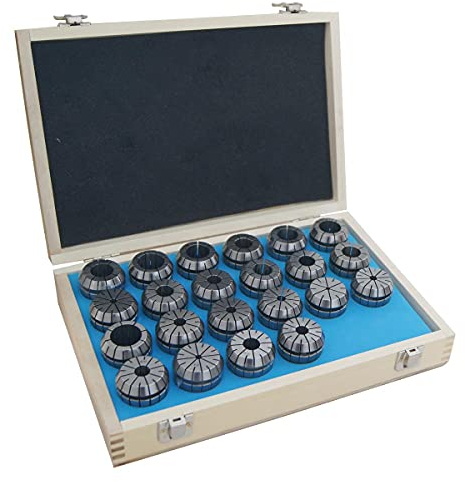 KATSU ER40 Spring Collet Set 22 Pieces 4-25mm Gripping Range Precision Router Collet Chuck for CNC Workholding Engraving Machine and Milling Lathe Tool 11028301