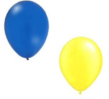 Toyland 30 Blue/Yellow 12 Balloons For BOSNIA + HERZEGOVINA Cricket World Cup Celebrations/World Cup Parties