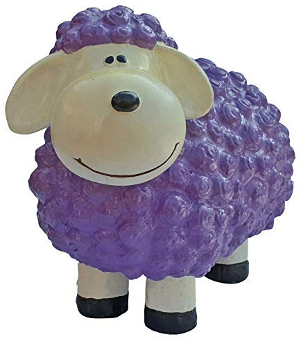 Lustige Tierdeko Schaf bunt versch. Farben auswählbar Garten Deko Tierfigur (Lila)