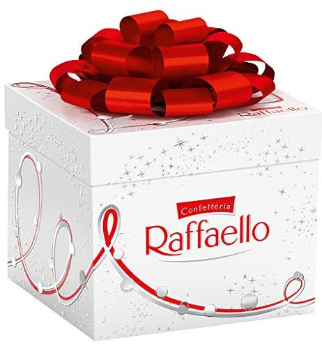 Raffaello Geschenkbox – Zartschmelzende Komposition mit weißen Mandeln, cremiger Füllung und Kokosflocken – Geschenkpackung zu Weihnachten – Festliches Geschenk – 1 Packung à 300 g