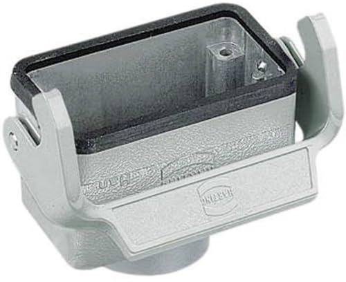 Heavy Duty Connector Hood, Coupler, M20 Top Entry, Low Profile, Han B Series, 180°, Aluminium Body