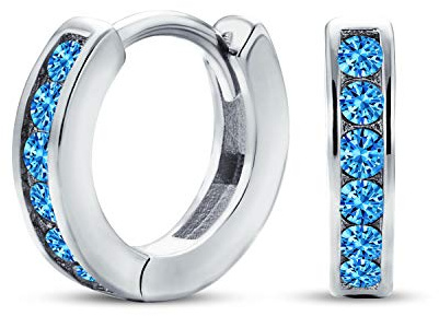 Zarte Kleine CZ Kanal Set Huggie Creolen Für Frauen Und Teenager Rosévergoldetes Sterlingsilber Weitere Farben