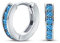 London Blue Cubic Zirkonia CZ Kanalgesetzte Kleine Huggie Creolen Für Frauen Simulierter Topas .925 Sterlingsilber