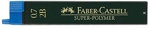 Faber-Castell Pack of 5 Boxes of Super Polymer 9067 S- 12 Pencil Leads 0.7 mm, 2B Hardness
