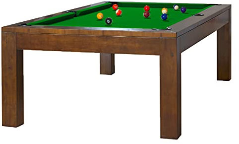 Billiard-Royal Billardtisch Pooltisch Modell Olivia Walnuss 8 ft. inkl Tischplatte mit hochwertigem K-55 Bandengummi und freier Tuchwahl, Tuchfarbe:Yellow Green