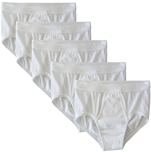 HERMKO 3240 Slip da Uomo con Patta, Mutande con Elastico, Intimo Bianco a Coste Lavabile ad Alte Temperature, 100% Cotone ('Stile Classico') - Confezione da 5 Pezzi, Farbe:Bianco, Größe Herren:6 (XL)