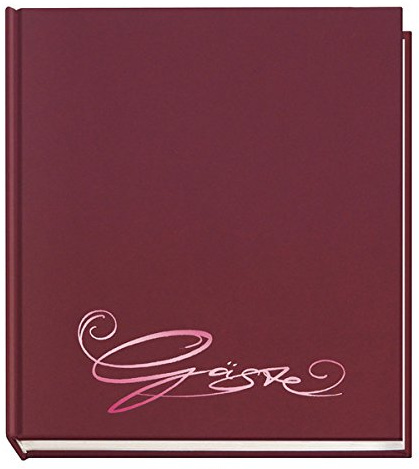Veloflex 5420 Gästebuch Classic mit Prägung, 205 x 240 mm, 144 Seiten (5er Vorteilspack, Aubergine)