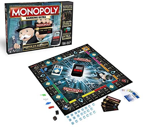 Hasbro Monopoly Banking Ultra - Klassiker der Brettspiele mit elektronischem Kartenleser, Familienspiel ab 8 Jahren, B6677100