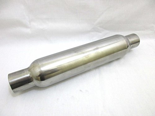 Silenziatore rotondo in acciaio inox a spirale Perf per scarico centrale, 101 x 406 x 50 mm