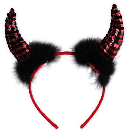 Haarreif Paillettenhörner, mit Marabu