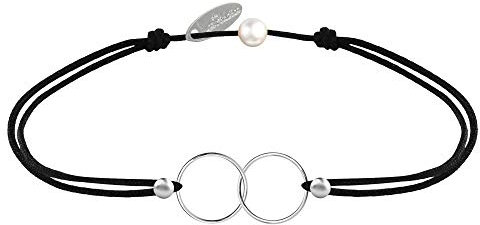 LES POULETTES BIJOUX - Bracelet Lien Argent 925 Anneaux Toi et Moi - Classics - Noir