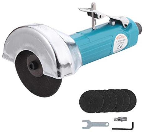 ORAZIO Smerigliatrice Angolare ad Aria Compressa 3 75mm con 6 Dischi da Taglio, Aria Cut-off Utensile Mola Taglierino Dritto Sega 212553B