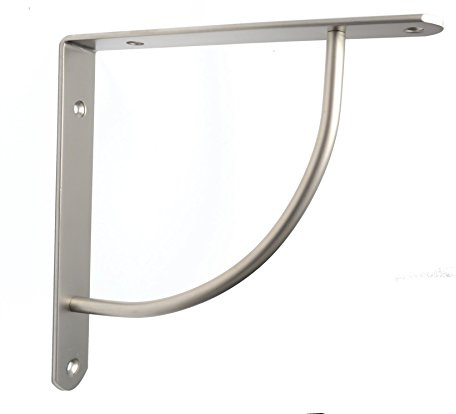 Pair Satin Fixed Shelf Brackets Supports with Fixings