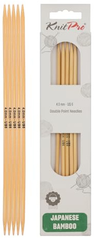 KnitPro K22108 Strumpfstricknadeln, Bamboo, Natur, 15 x 0.4 x 0.4 cm, 5 Count