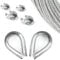 DQ-PP SET 40m câble acier galvanisé 6x19 6mm + 4 serre-câbles étrie et 2 cosse coeur